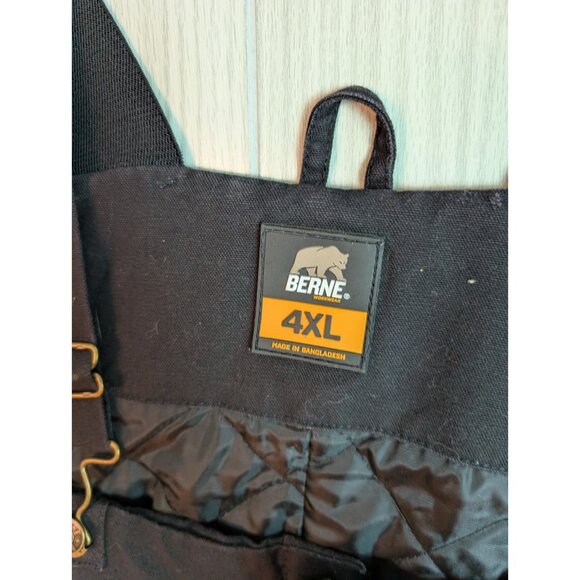 Berne Heritage Insulated Duck Bib Overall Men 4XL Reg B415BK 62 Waist Distressed - Picture 7 of 11